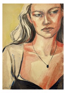 Portrait with a necklace Poster
