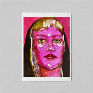Miniplakat Portrait in hot pink