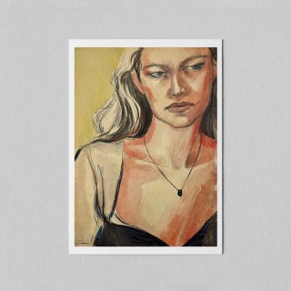 Miniplakat Portrait wth a necklace
