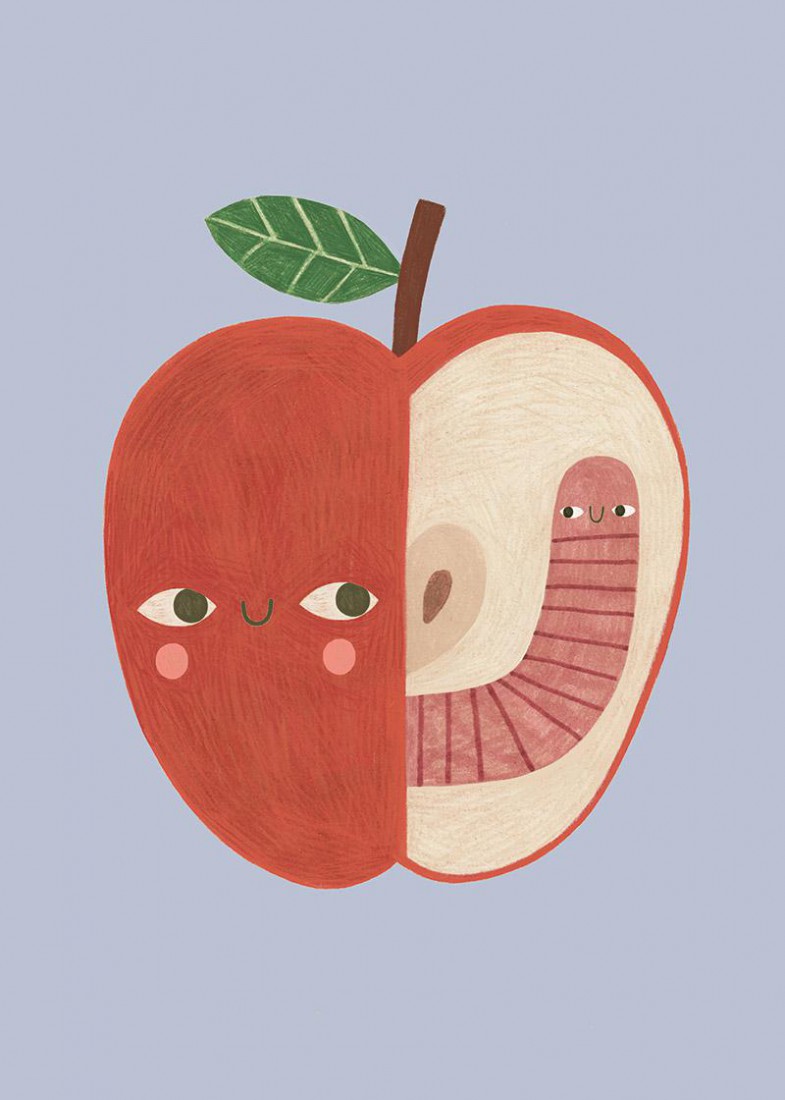 Plakat Apple & worm