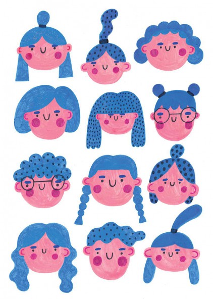 Plakat Blue girls Plakat Blue girls