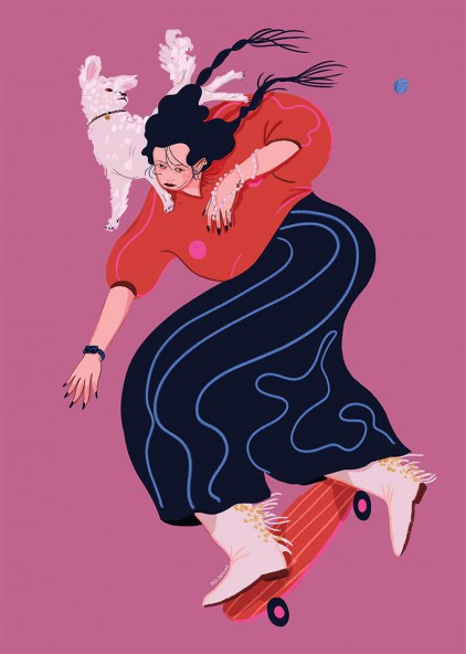 Plakat Dziewczyna na desce Plakat Dziewczyna na desce