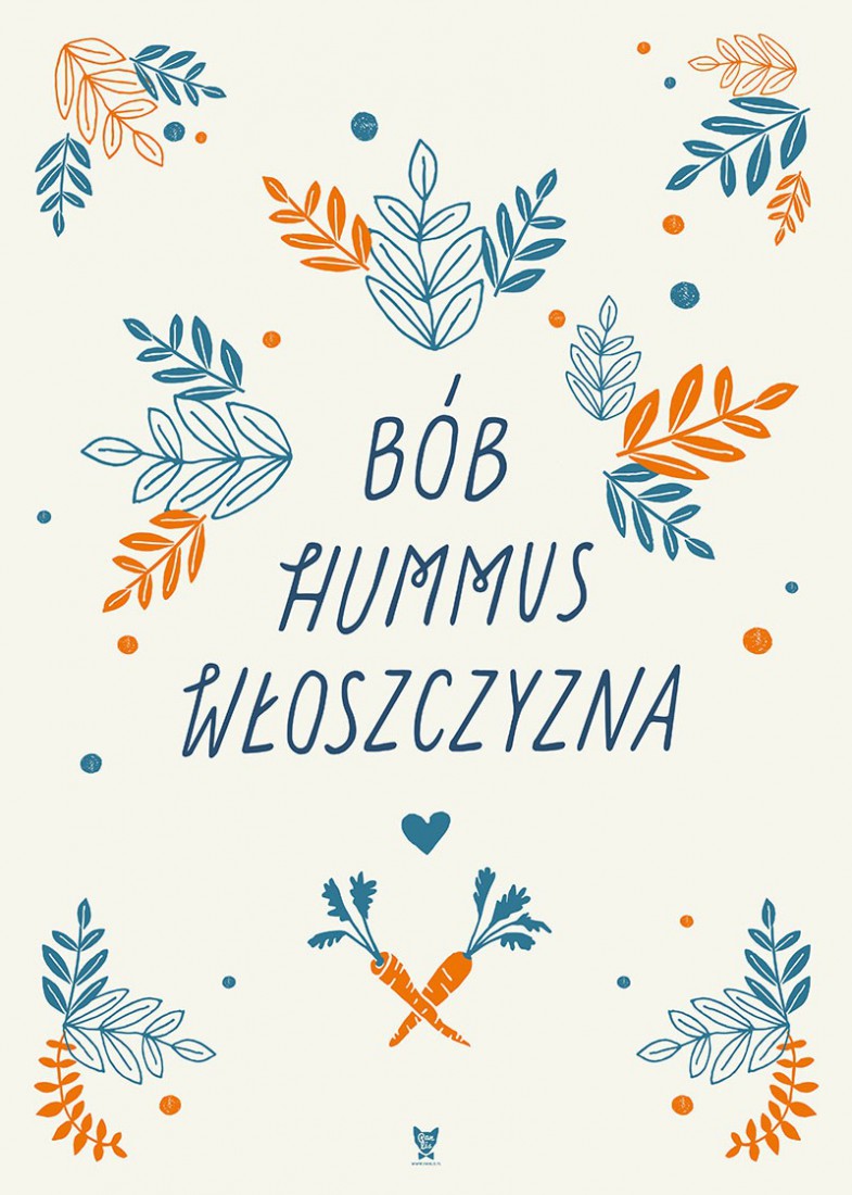 Plakat Bób hummus włoszczyzna