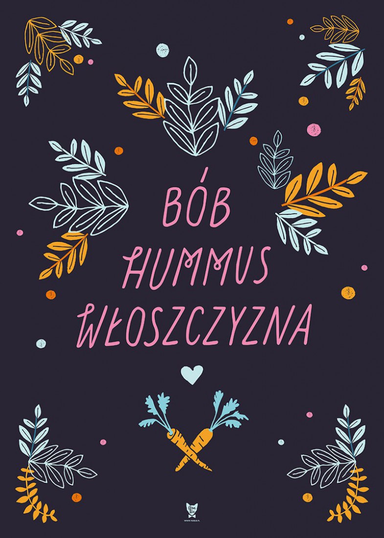 Plakat Bób hummus włoszczyzna II