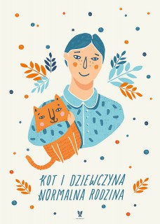 Plakat Kot i dziewczyna