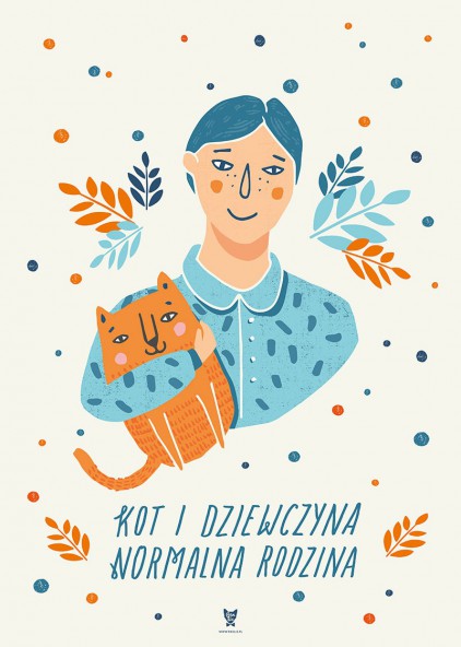 Plakat Kot i dziewczyna Plakat Kot i dziewczyna