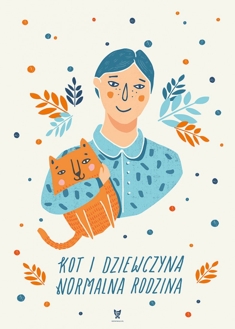 Plakat Kot i dziewczyna