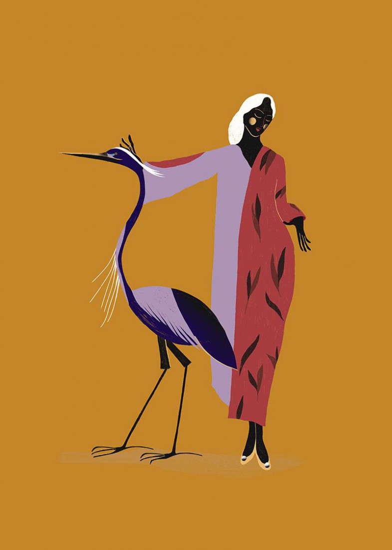 Plakat Lady With A Heron