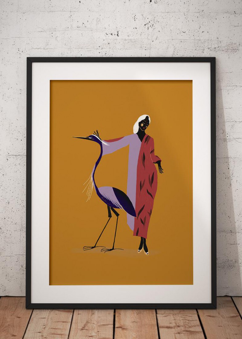 Plakat Lady With A Heron