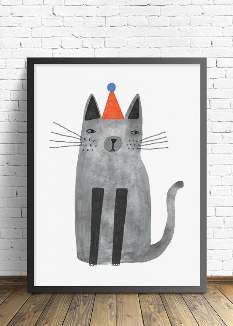 Plakat Cat with hat