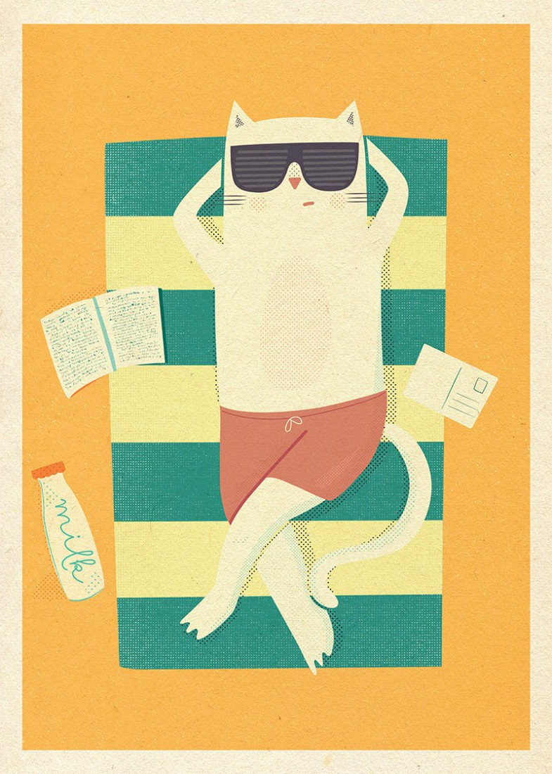 Plakat Kot w okularach