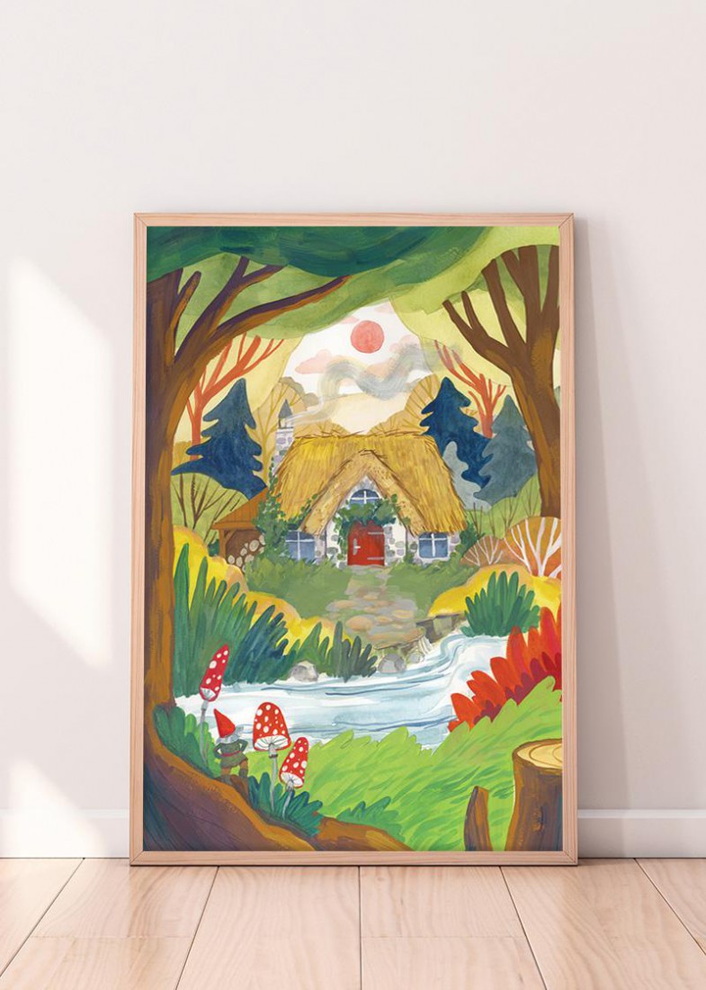 Plakat Chatka w lesie