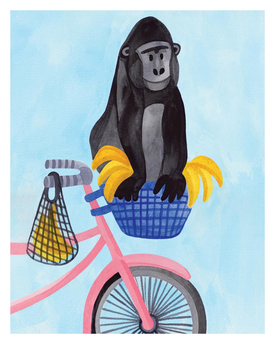 Plakat Goryl na rowerze