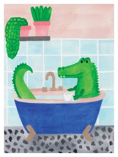 Crocodile In The Bathtube Poster