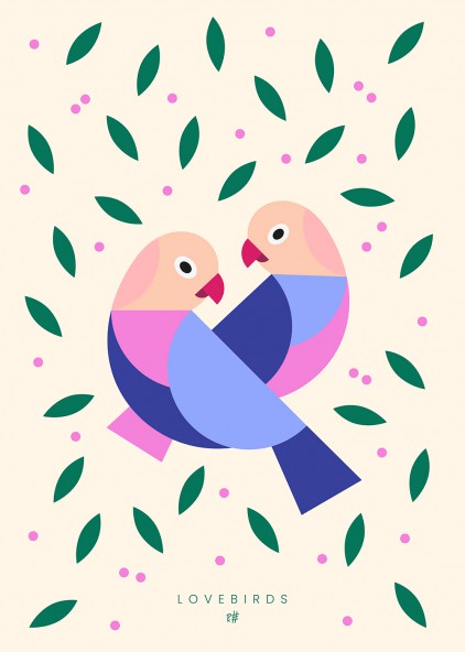 Plakat Love Birds Plakat Love Birds