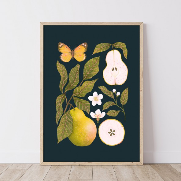 Navy Blue Pears Poster Navy Blue Pears Poster