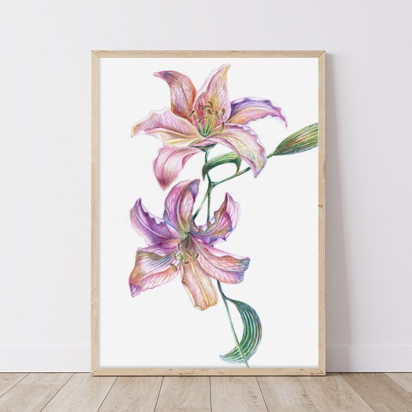 Lilies Purple Poster