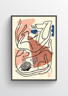 Plakat Pieski z miskami 2