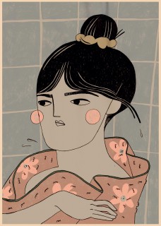 Bathroom Portrait Poster
