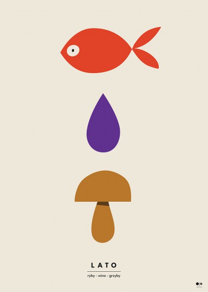 Plakat Ryby Wino Grzyby