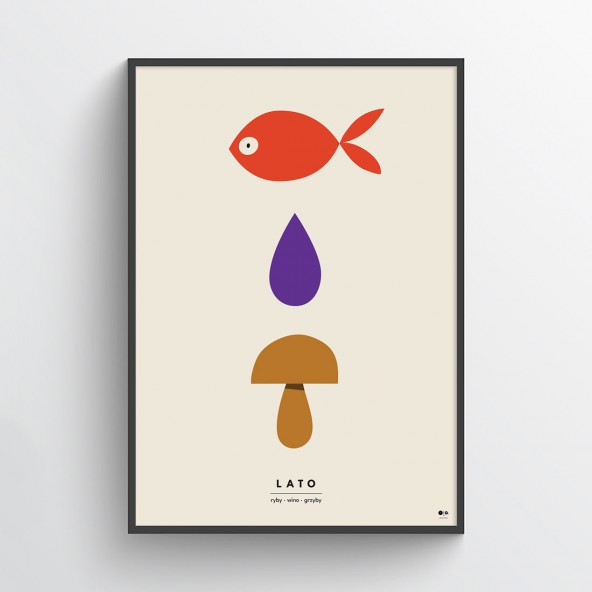 Plakat Ryby Wino Grzyby