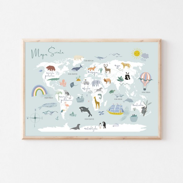 Plakat Mapa świata