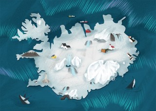 Mapa Islandii Poster