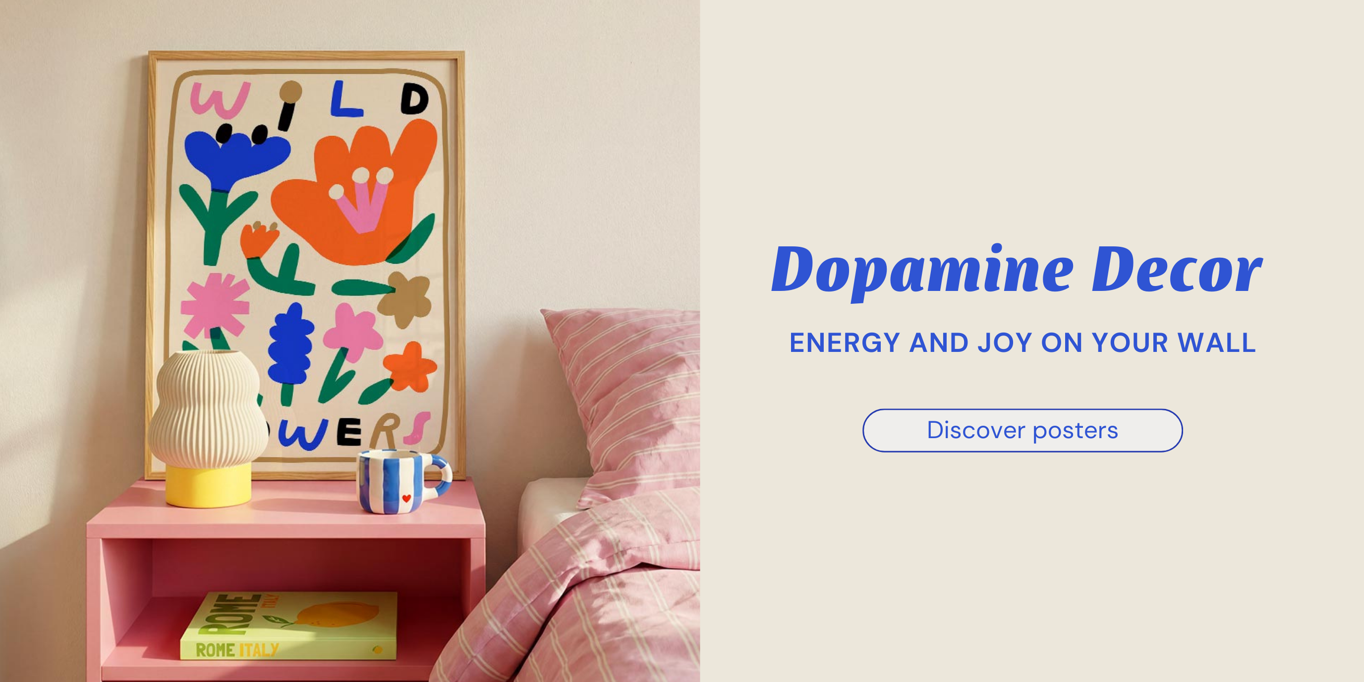 Poster in Dopamine decor style